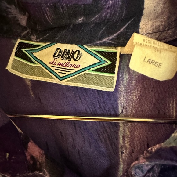 Vintage Dino Di Milano Men’s Abstract Art Button Up Geometric Size Large - Picture 3 of 3